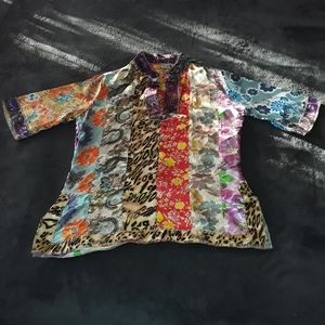 Parsley and Sage Colorful Multi Pattern Top